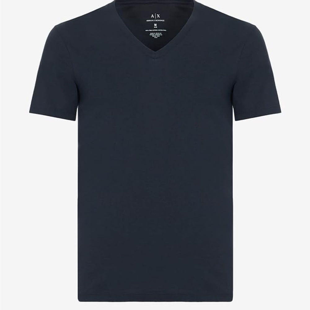 A/X Armani Exchange Men's Dark Blue V-Neck Tee